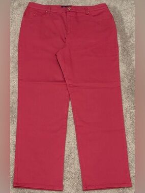 Gloria Vanderbilt Amanda Pants Women’s Size 16 Red Pink Measured 36x32